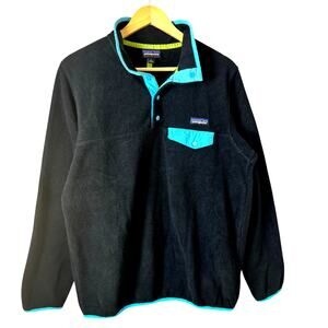 PATAGONIA Women's BLACK FLEECE Snap Collar SYNCHILLA SNAP-T Pullover JACKET L